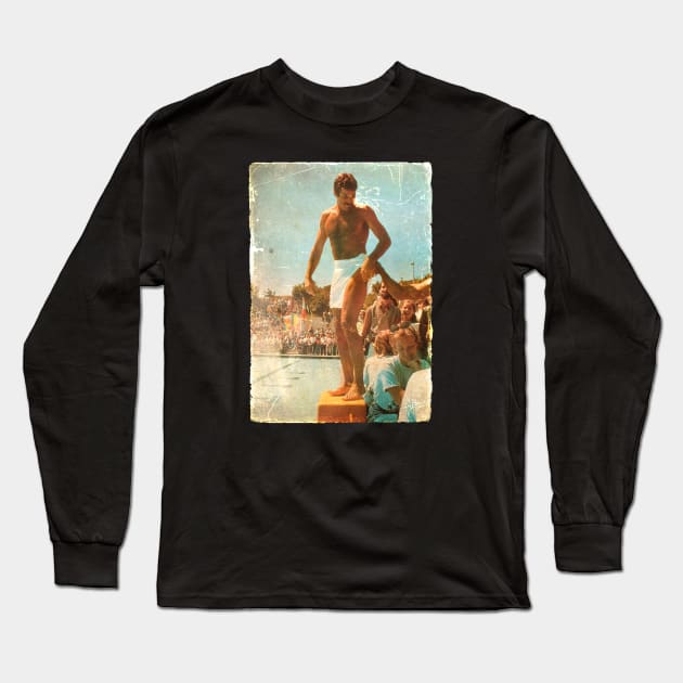 Black STYLE Tom Selleck Swiming Long Sleeve T-Shirt by olerajatepe